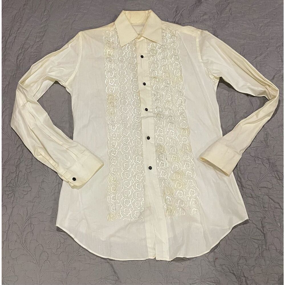 Vintage 70’s Disco Top Long Sleeve Ruffle Pirate